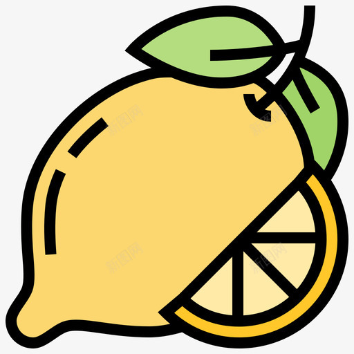 柠檬水果25线形颜色图标svg_新图网 https://ixintu.com 柠檬 水果25 线形颜色