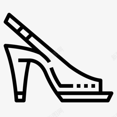 露趾鞋20直线型图标图标