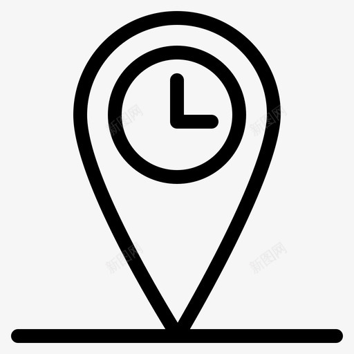 地理位置地图针时间图标svg_新图网 https://ixintu.com 地图旅行 地图针 地理位置 时间