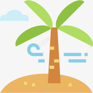 棕榈树夏季59平坦图标图标