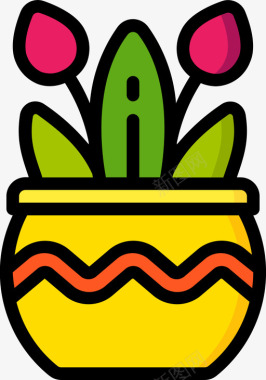 郁金香植物31线形颜色图标图标