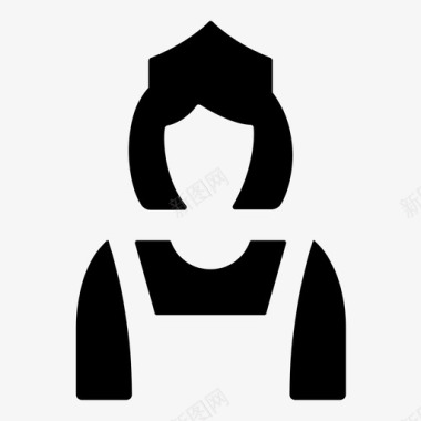 女佣清洁酒店图标图标
