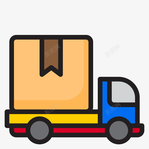 送货卡车148交货线性颜色图标svg_新图网 https://ixintu.com 交货 卡车 线性 送货 颜色