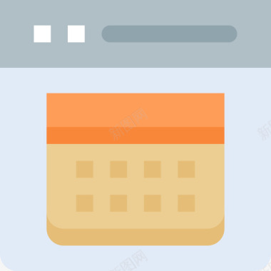 日历网站布局和用户界面平面图标图标