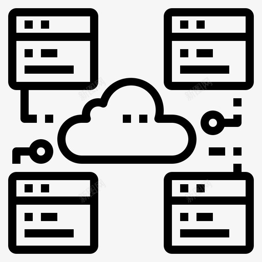 云计算大数据62线性图标svg_新图网 https://ixintu.com 云计算 大数据62 线性
