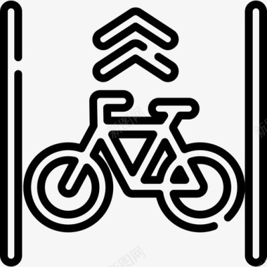 自行车城市生活31直线型图标图标