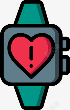 Smartwatch急救1线性颜色图标图标