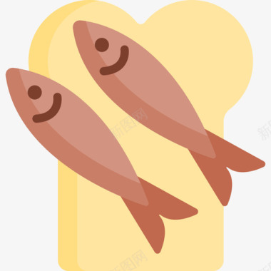沙丁鱼葡萄牙6平坦图标图标