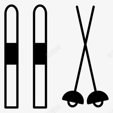 滑冰滑雪冬季运动图标图标