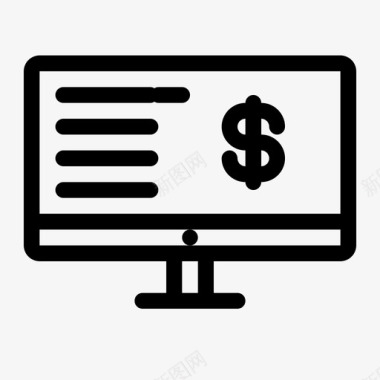 电脑图表利润互联网显示器图标图标