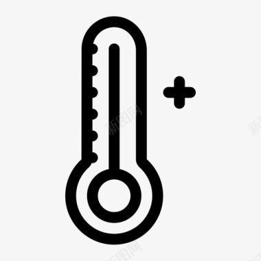 温度计热发热温图标图标