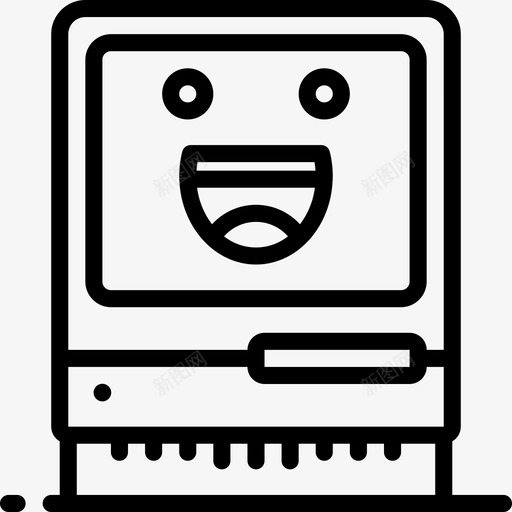 电脑可爱的科技3直线型图标svg_新图网 https://ixintu.com 可爱的科技3 电脑 直线型