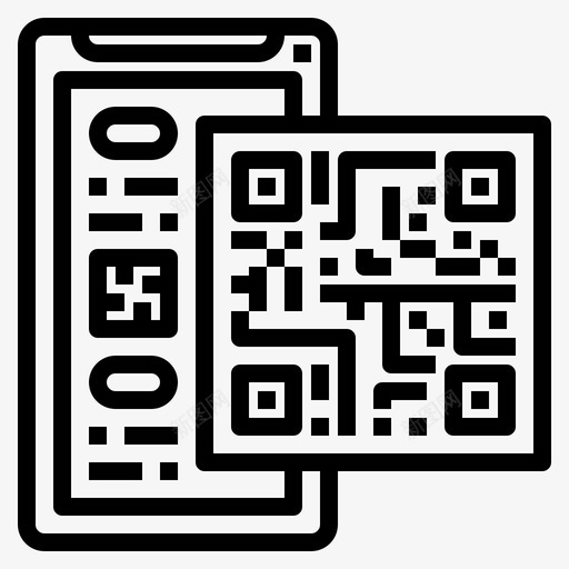 Qr扫描移动网络2线性图标svg_新图网 https://ixintu.com Qr 扫描 移动 移动网 线性 网络