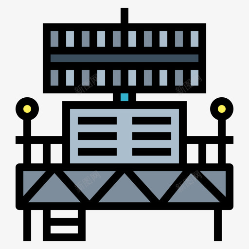 天线机场3线颜色图标svg_新图网 https://ixintu.com 天线 机场 颜色