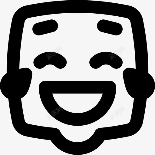 LaughingEmoji48线性图标svg_新图网 https://ixintu.com Emoji Laughing 线性