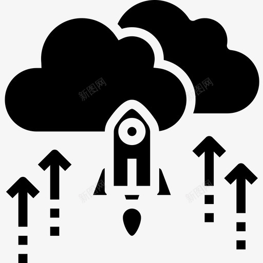 云启动73填充图标svg_新图网 https://ixintu.com 云 启动73 填充