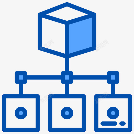 分布式区块链53蓝色图标svg_新图网 https://ixintu.com 分布式 区块 蓝色