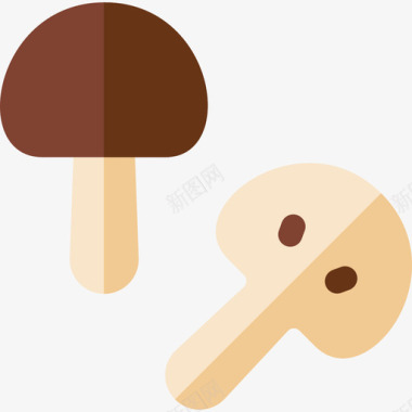 蘑菇食品181扁平图标图标