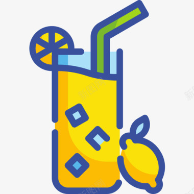 柠檬水饮料25线性颜色图标图标