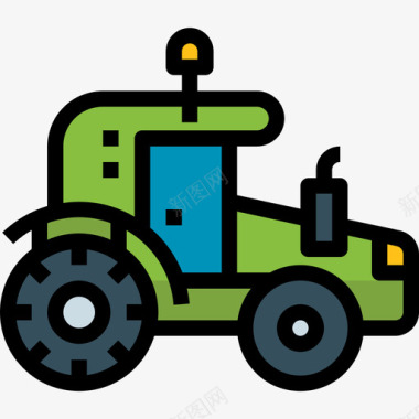 拖拉机农场50线性颜色图标图标