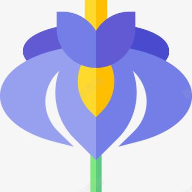 鸢尾花和植物3扁平图标图标