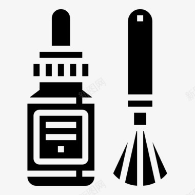 清洁剂瓶子刷子图标图标