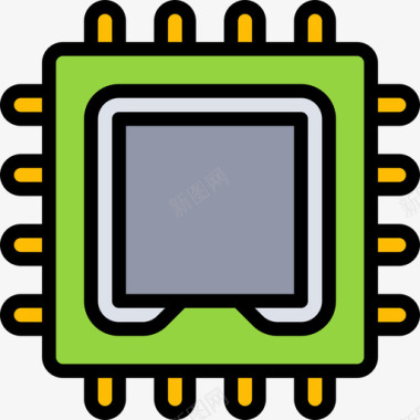 Cpu电脑配件3线颜色图标图标
