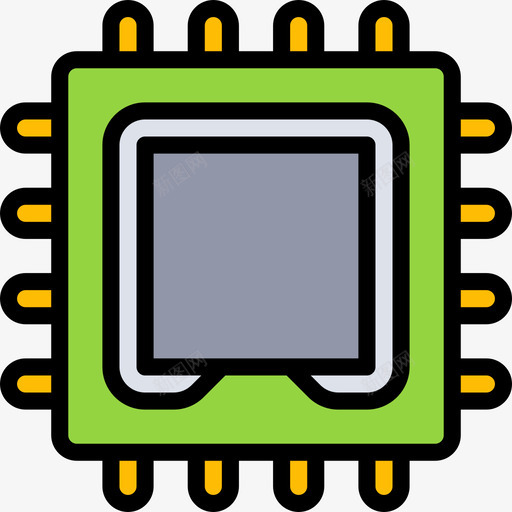 Cpu电脑配件3线颜色图标svg_新图网 https://ixintu.com Cpu 电脑配件3 线颜色