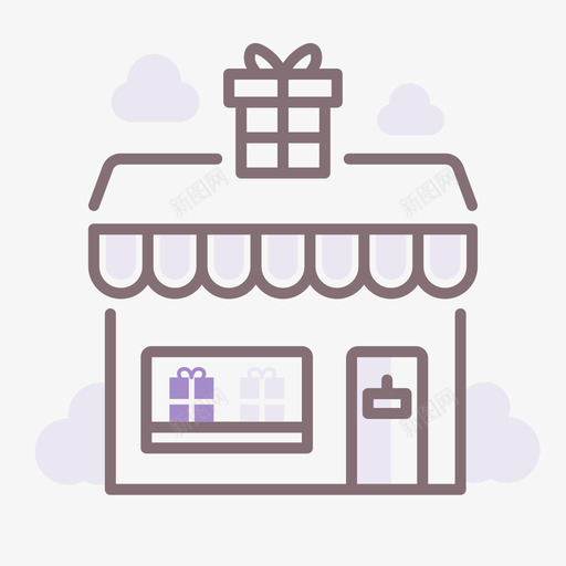 礼品店主题公园1线性颜色图标svg_新图网 https://ixintu.com 主题公园 礼品 线性 颜色