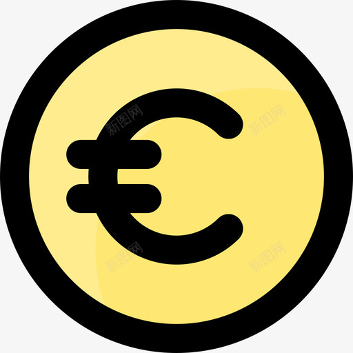 欧元支付与金融3线颜色图标svg_新图网 https://ixintu.com 付与 支付 欧元 金融 颜色