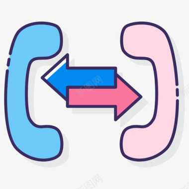 电话通讯媒体3线颜色图标图标