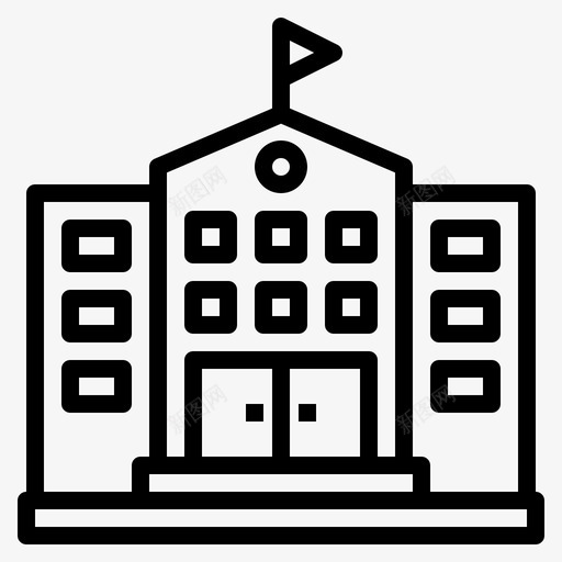 学校城市人图标svg_新图网 https://ixintu.com 元素 城市 学校 概述 街道 风格