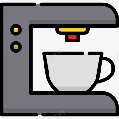 咖啡机电子59线性颜色图标图标