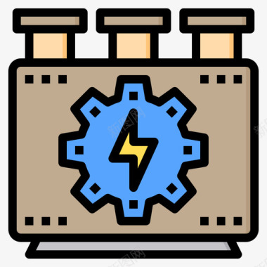 工厂机器工厂设备1线颜色图标图标