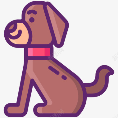 狗宠物美容3线性颜色图标图标