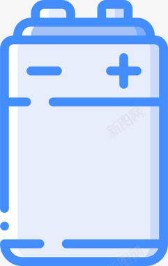 电池电气元件蓝色图标图标