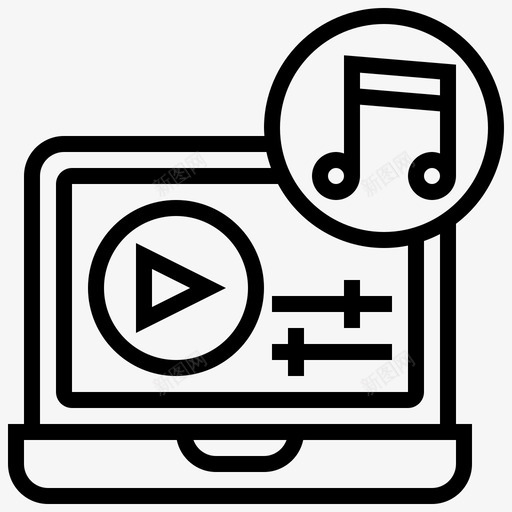 音乐学习57线性图标svg_新图网 https://ixintu.com 学习57 线性 音乐