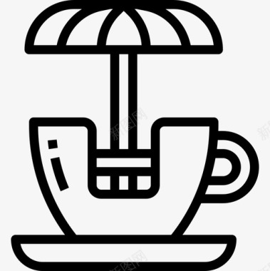 旋转茶杯游乐园34直线型图标图标