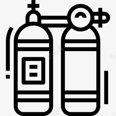 氧气罐夏季77线性图标图标