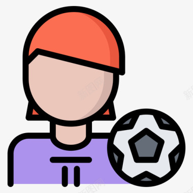 足球运动员足球69彩色图标图标