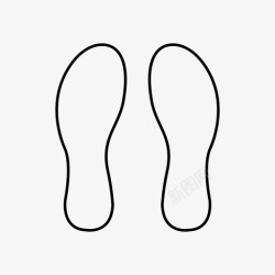 行走轮廓鞋印脚脚印图标高清图片