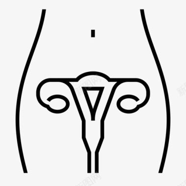 子宫女性身体卵巢图标图标