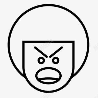 愤怒男孩表情符号图标图标