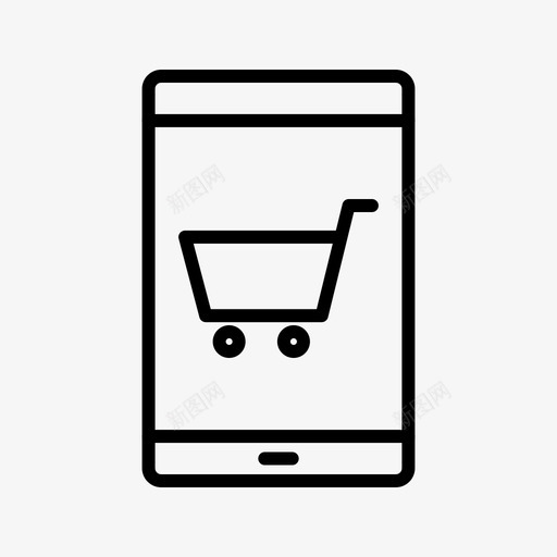 网上购物手机字形图标svg_新图网 https://ixintu.com 图标 字形 手机 网上购物