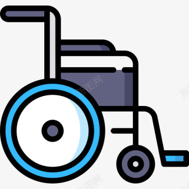 轮椅身体正6线性颜色图标图标