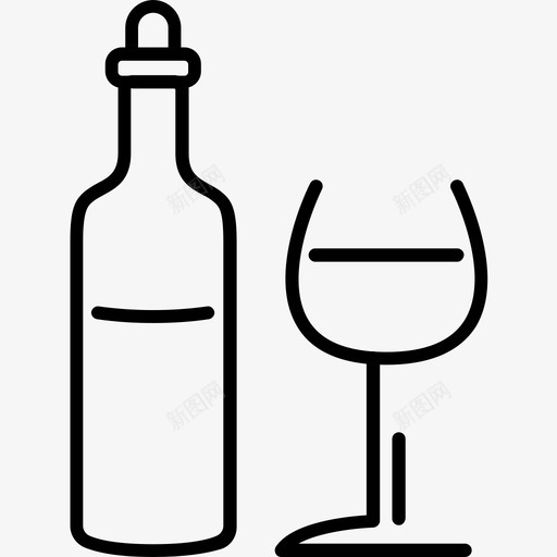 一瓶酒酒精玻璃杯图标svg_新图网 https://ixintu.com 一瓶 玻璃杯 酒精