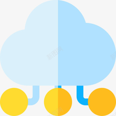 云网络数字服务5扁平图标图标