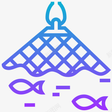 渔网钓鱼45坡度图标图标