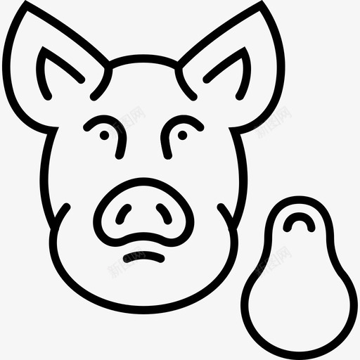 猪食物牲畜图标svg_新图网 https://ixintu.com 牛排 牲畜 猪 猪肉 肉 食物