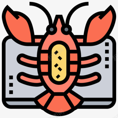 龙虾海鲜12原色图标图标